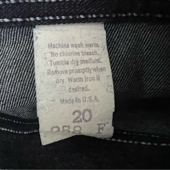VINTAGE Pizzazz 1970s Denim Straight Leg High Rise Jeans Dark Wash Deadstock - Picture 12 of 13